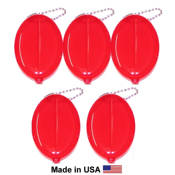 PINK OVAL SQUEEZE COIN PURSESMONEY CHANGE PURSES 3 UNITS MADE IN USA 